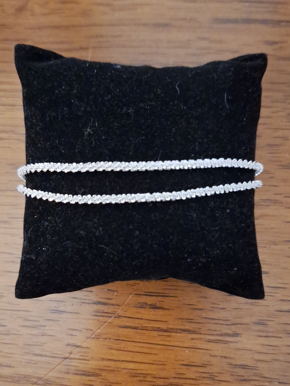 Sterling Silver Twisted Rope Anklet - Silver